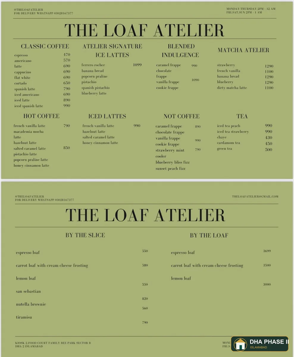 The Loaf Atelier in DHA Phase 2 Islamabad