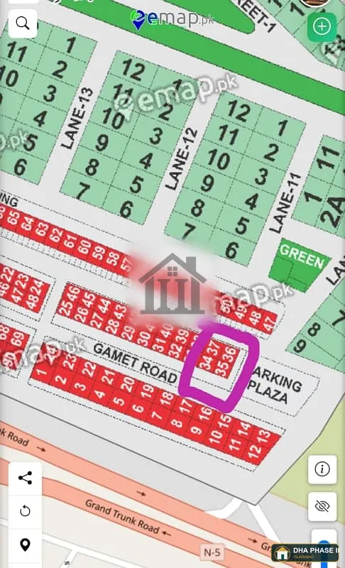 2-SIDE OPEN CORNER COMMERCIAL PLOT DHA 2/ sector H/ demand 4.50 Crore / very reasonable price image 1