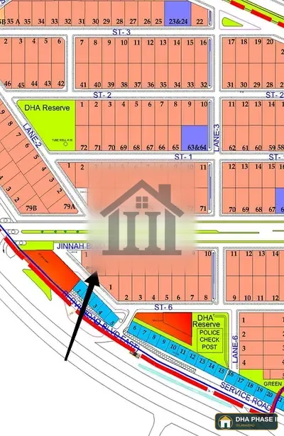 1 Kanal Plot no 2. Jinnah Avenue. Sector A. DHA 2. Islamabad