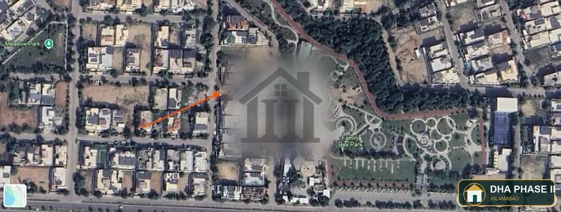 Back Side Of Family Bee Park Direct Access Jinnah Boulevard Solid Level Plot In Sec B DHA 2 Isb image 1